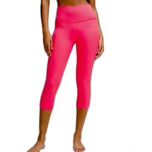 Athleta Women's Bright Rose Pink Mid-Rise Capri Length Leggings Size S
